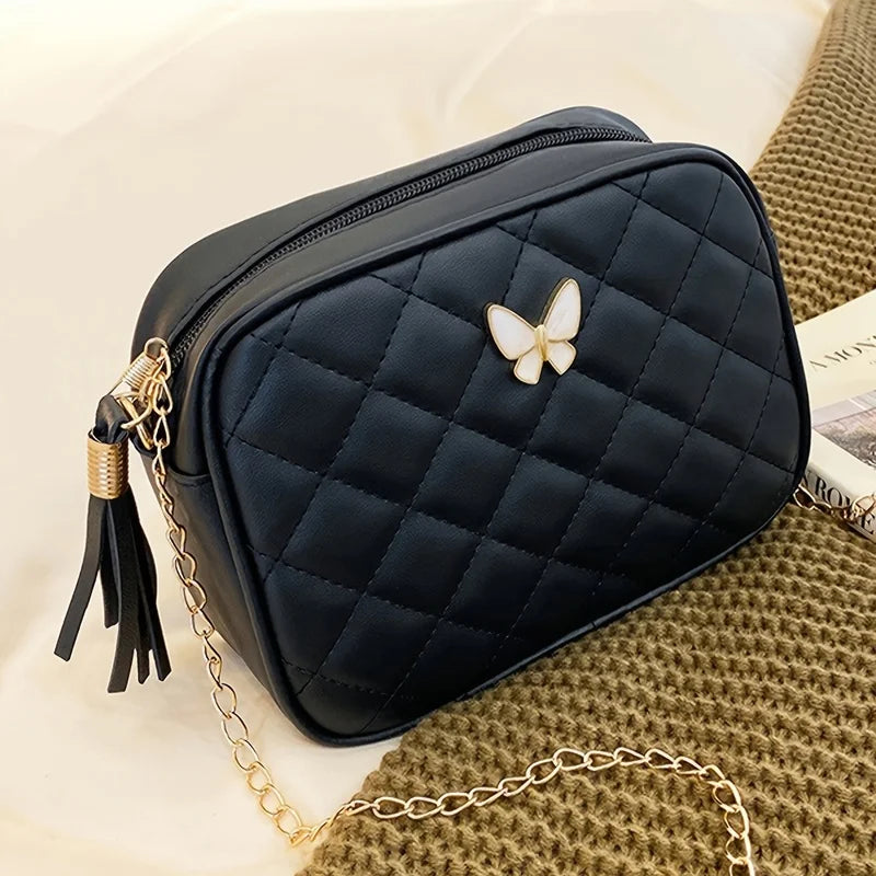 Zyrana Diamond Chain Crossbody Bag