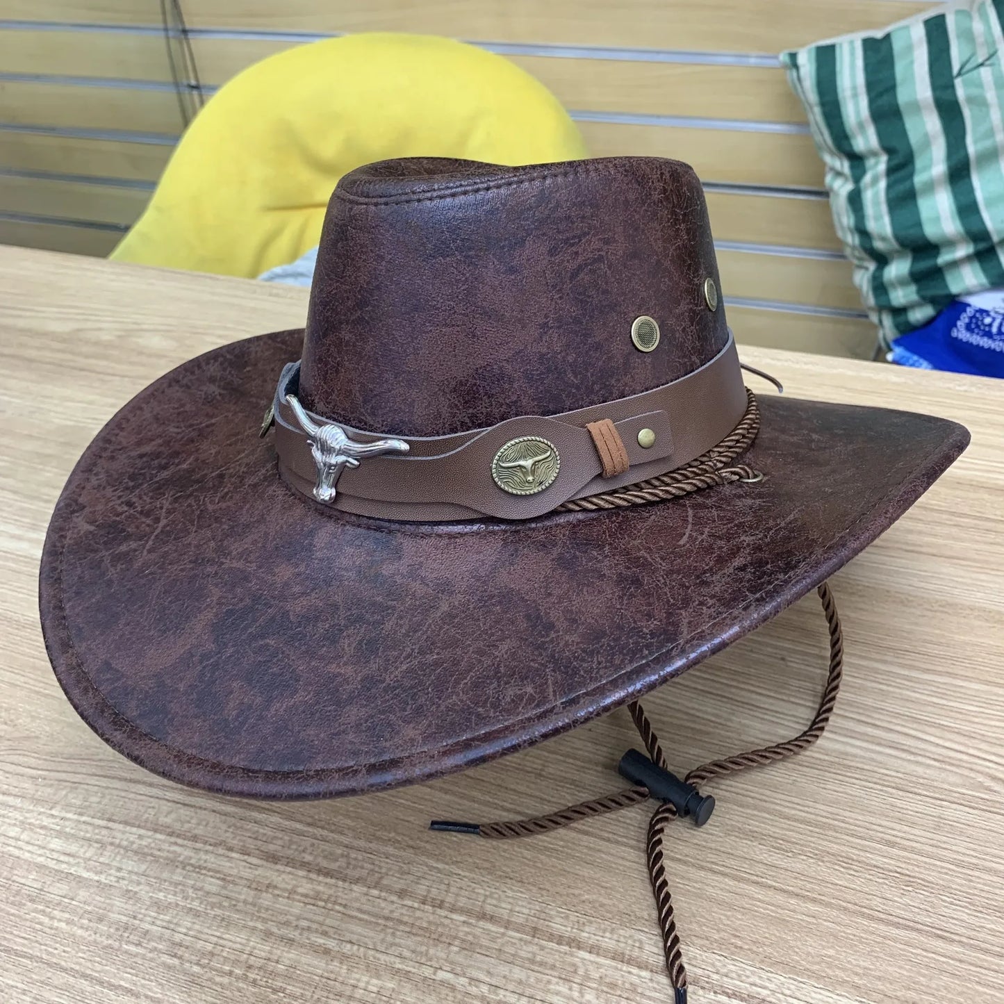 Zyrana Faux Leather Cowboy Hat