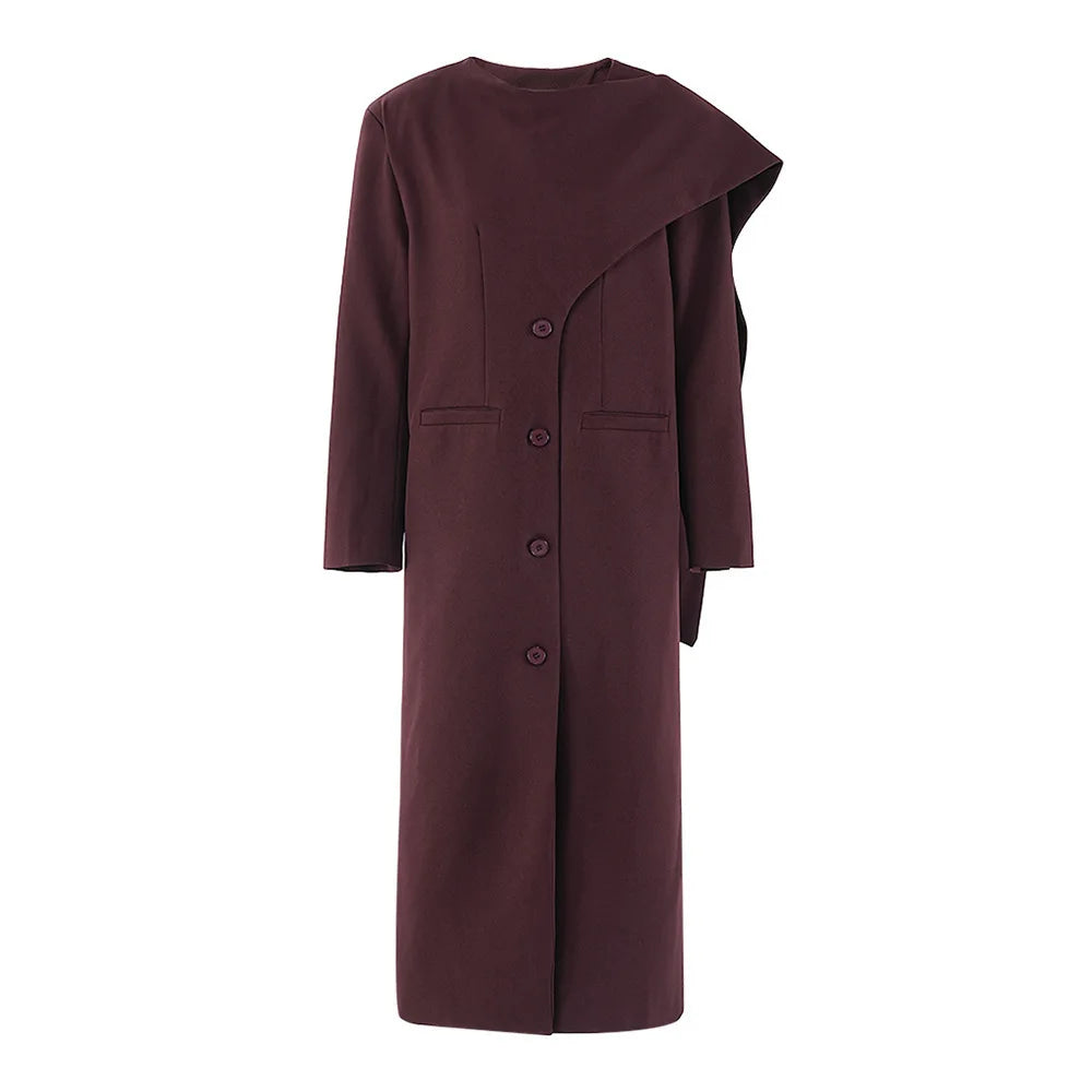 Zyrana Scarf Collar Trench Coat
