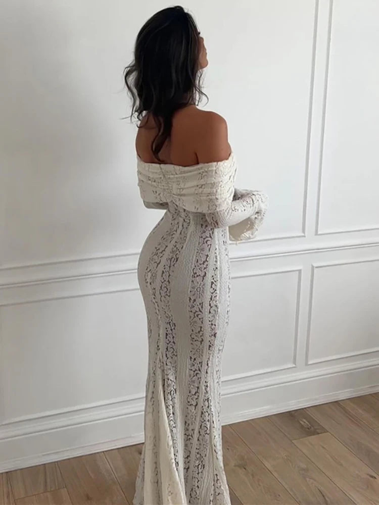 Julissa MO White Lace Maxi Dress