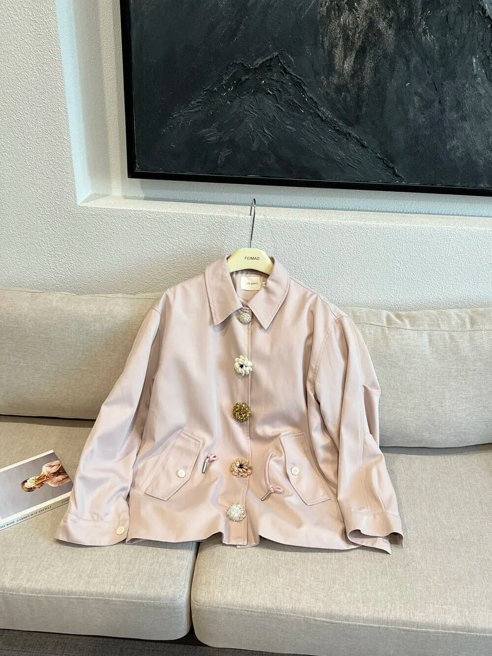 Zyrana Ciara Handmade Button Trench Coat