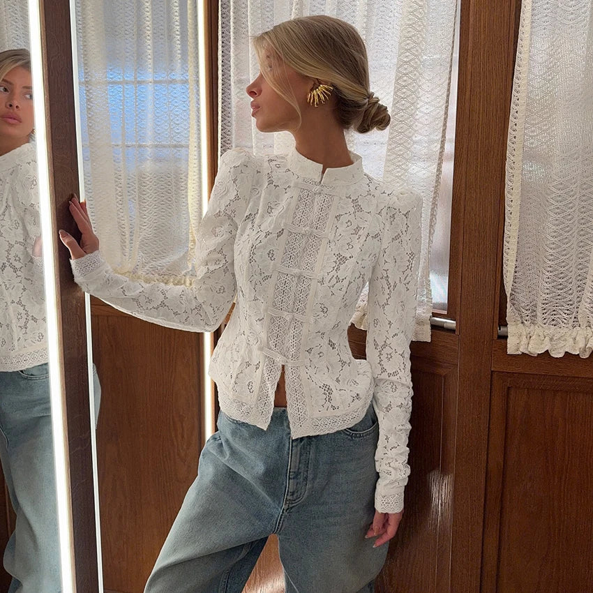 Zyrana Vintage Lace Blouse