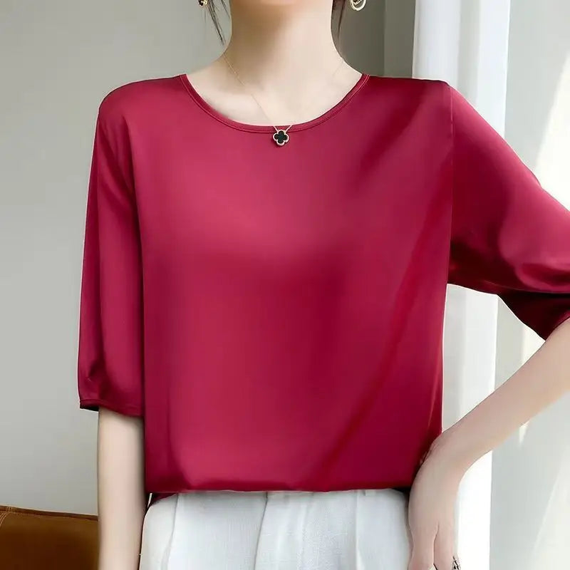 Zyrana Silky Satin Blouse