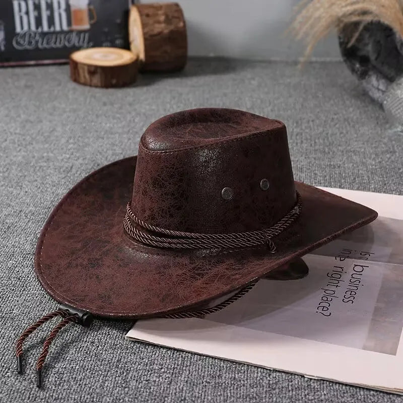 Zyrana Faux Leather Cowboy Hat