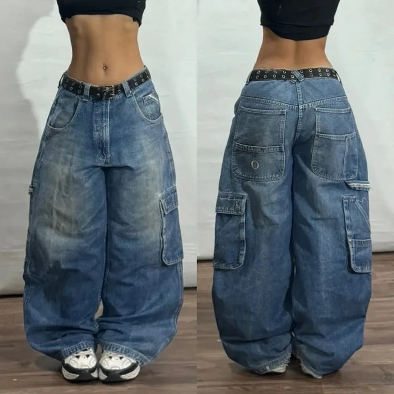 Zyrana Y2K Multi-Pocket Baggy Jeans