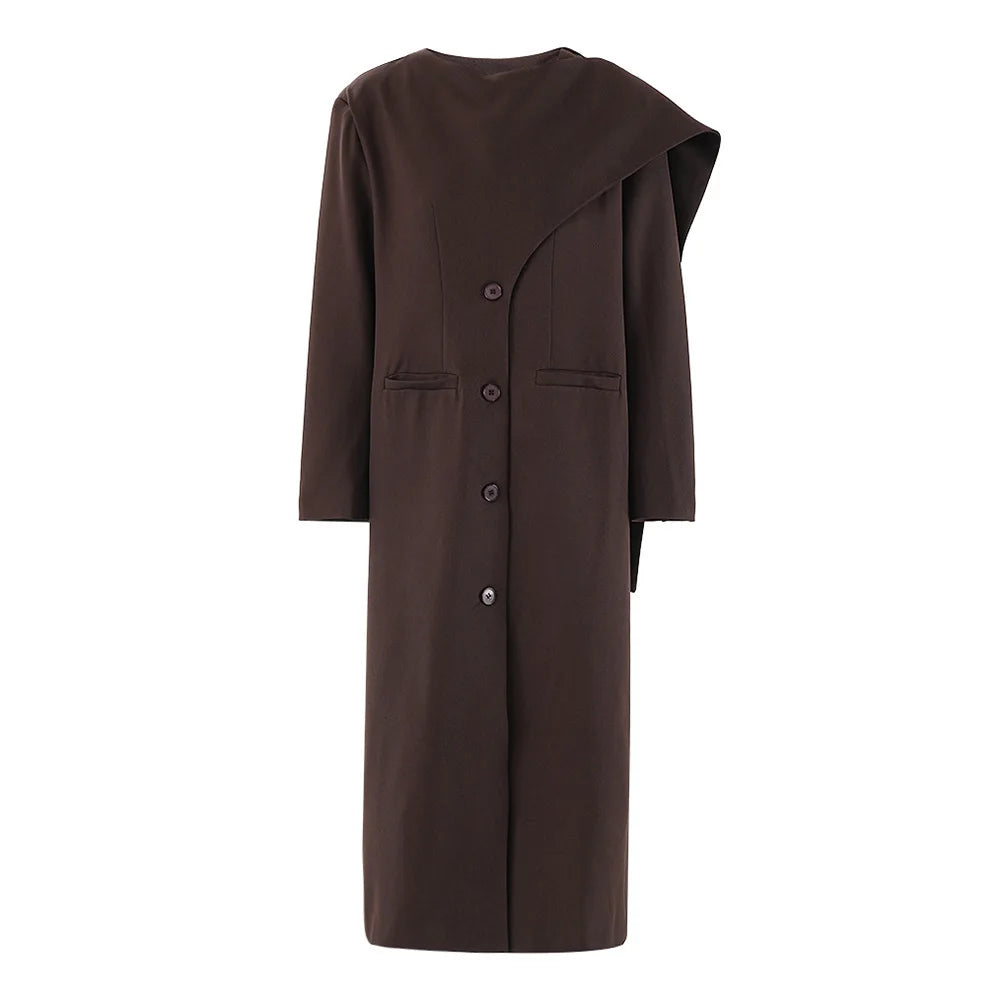 Zyrana Scarf Collar Trench Coat