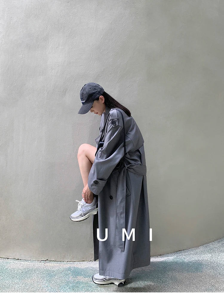 Zyrana Oversized Double-Breasted Trench Coat