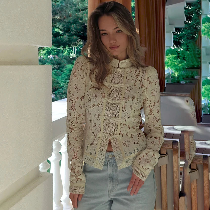 Zyrana Vintage Lace Blouse