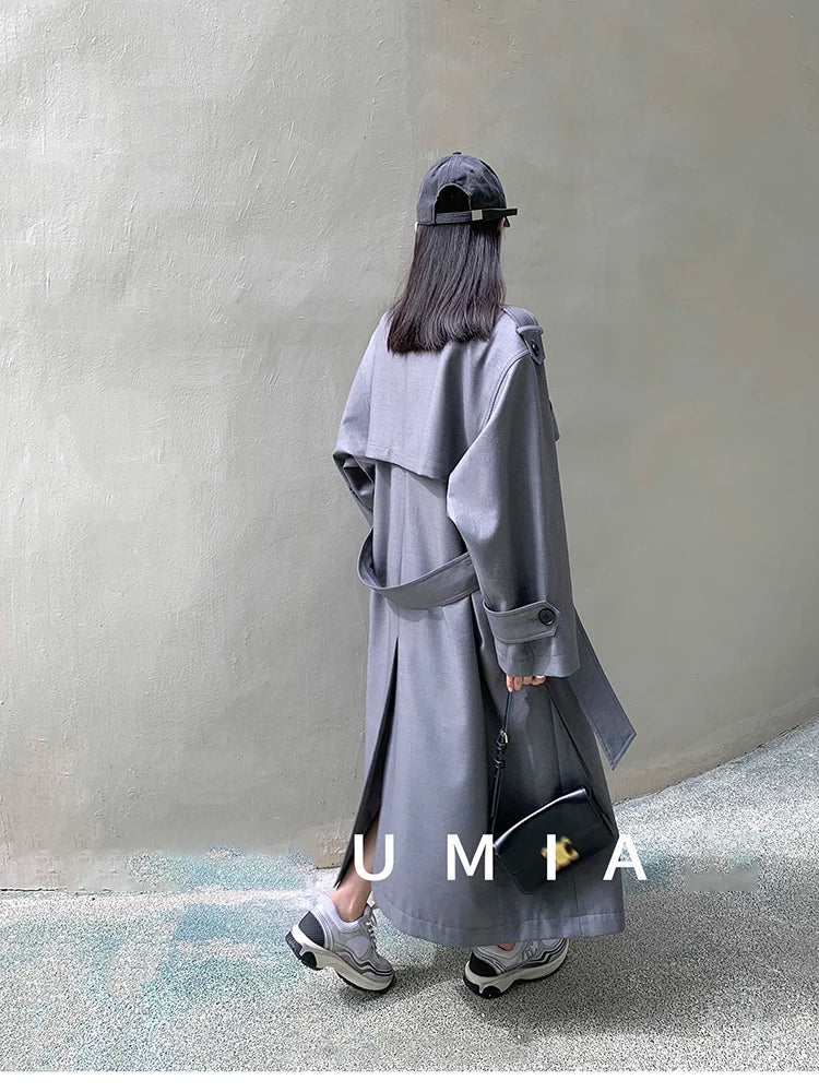 Zyrana Oversized Double-Breasted Trench Coat