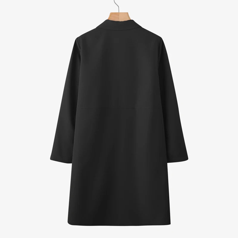 Zyrana Lapel Neck Loose Trench Coat