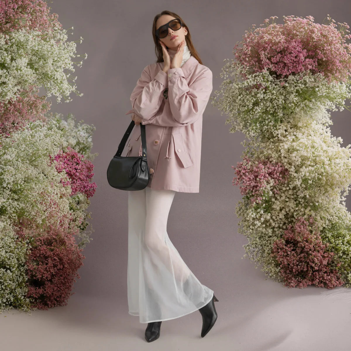Zyrana Ciara Handmade Button Trench Coat
