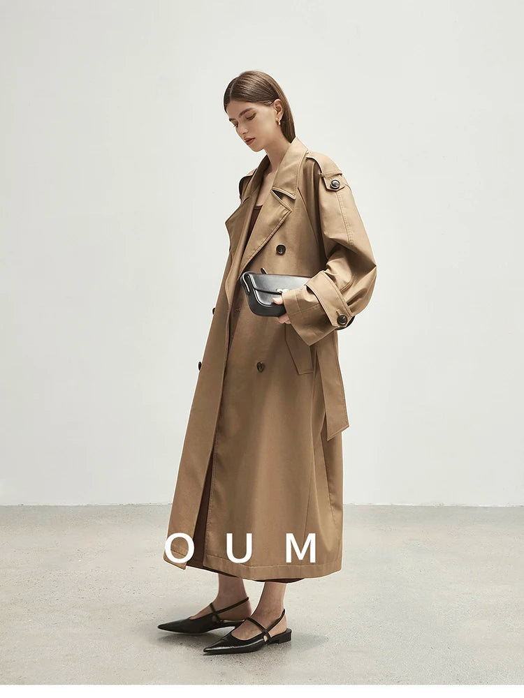 Zyrana Oversized Double-Breasted Trench Coat