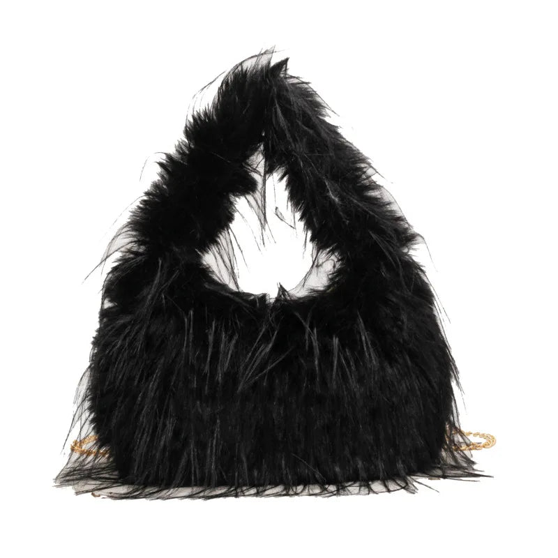 Zyrana Faux Fur Tassel Tote Bag