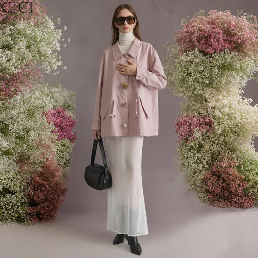 Zyrana Ciara Handmade Button Trench Coat