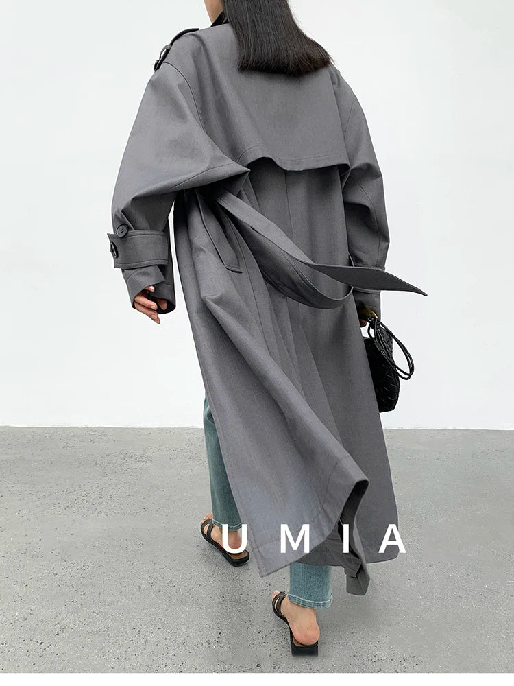 Zyrana Oversized Double-Breasted Trench Coat
