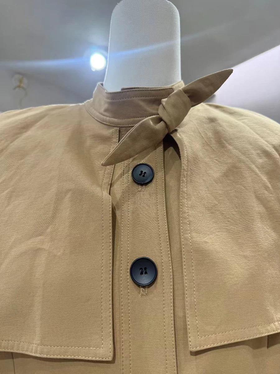 Zyrana Bowknot Trench Coat