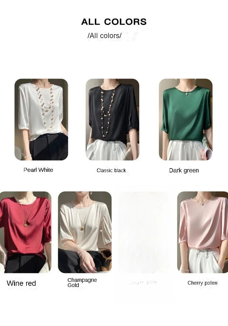 Zyrana Silky Satin Blouse