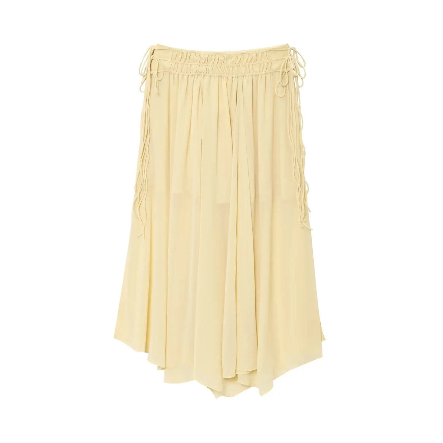 Zyrana Chiffon Midi Skirt with Side Drawstring