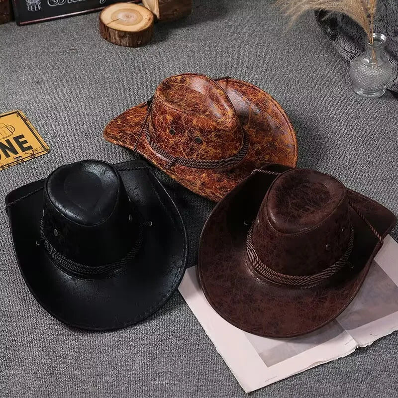 Zyrana Faux Leather Cowboy Hat
