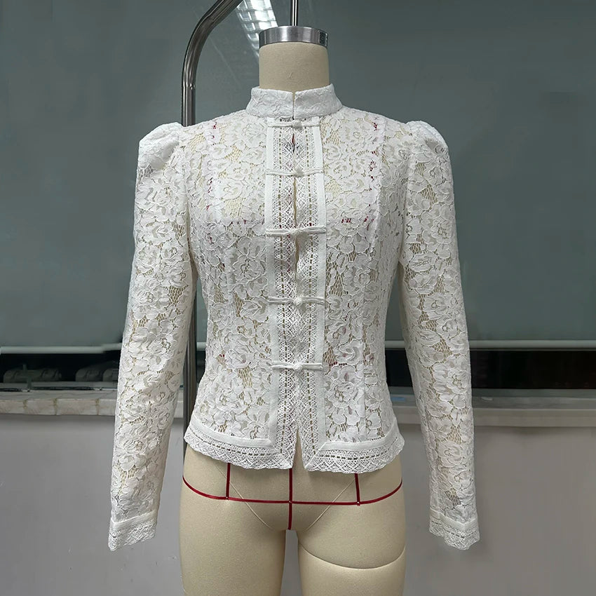 Zyrana Vintage Lace Blouse