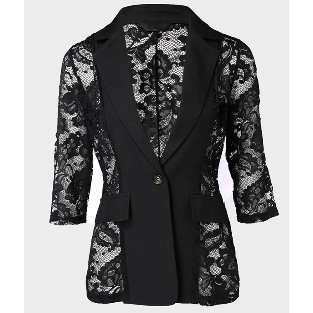 Zyrana Elegant Lace Blazer