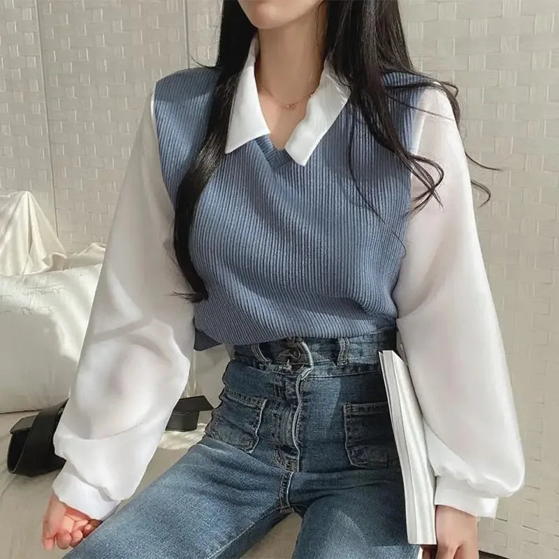 Zyrana Polo Layered Blouse