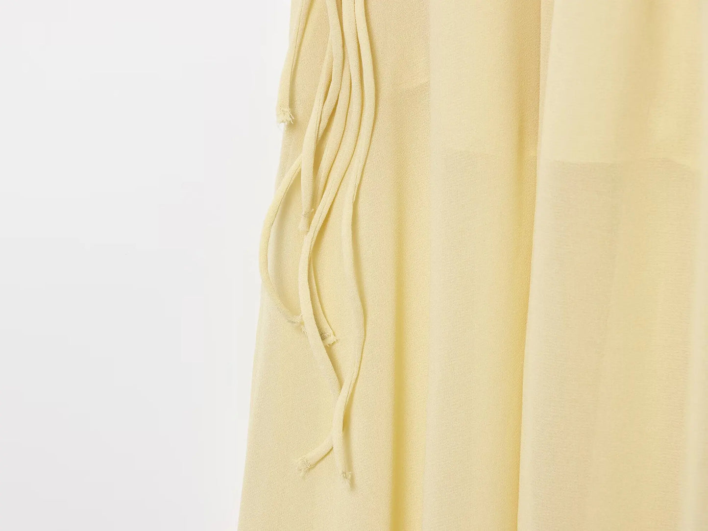 Zyrana Chiffon Midi Skirt with Side Drawstring