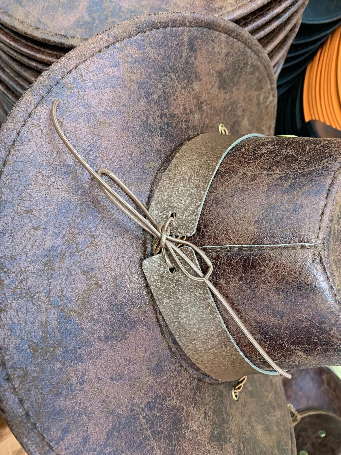 Zyrana Faux Leather Cowboy Hat
