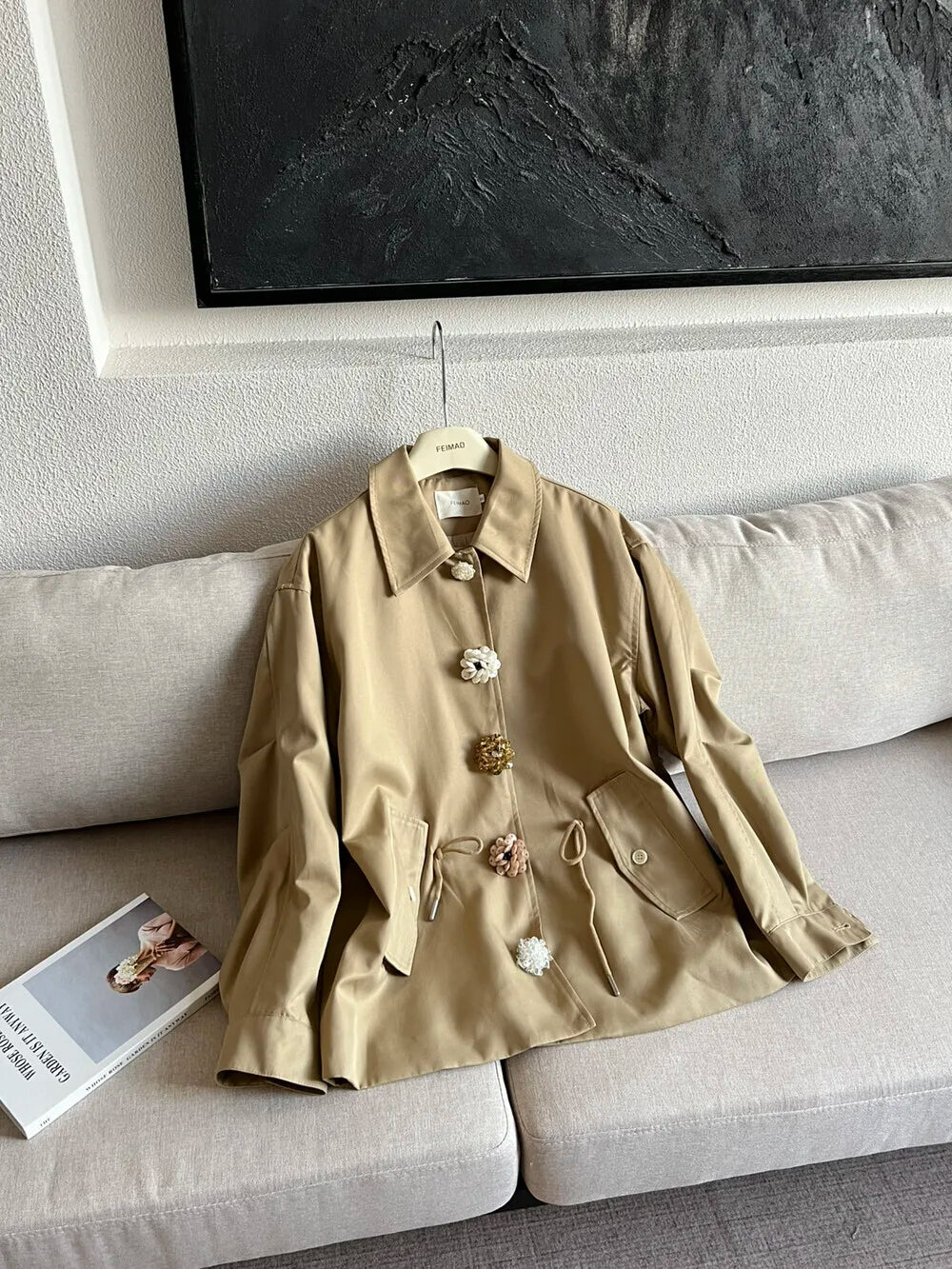 Zyrana Ciara Handmade Button Trench Coat