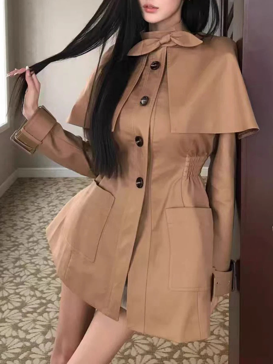 Zyrana Bowknot Trench Coat