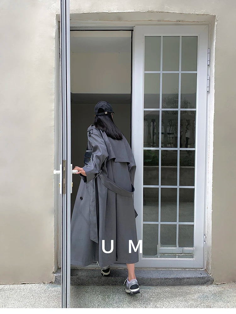 Zyrana Oversized Double-Breasted Trench Coat