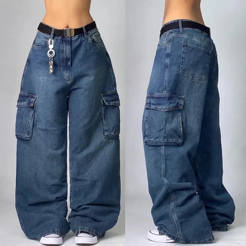 Zyrana Y2K Multi-Pocket Baggy Jeans