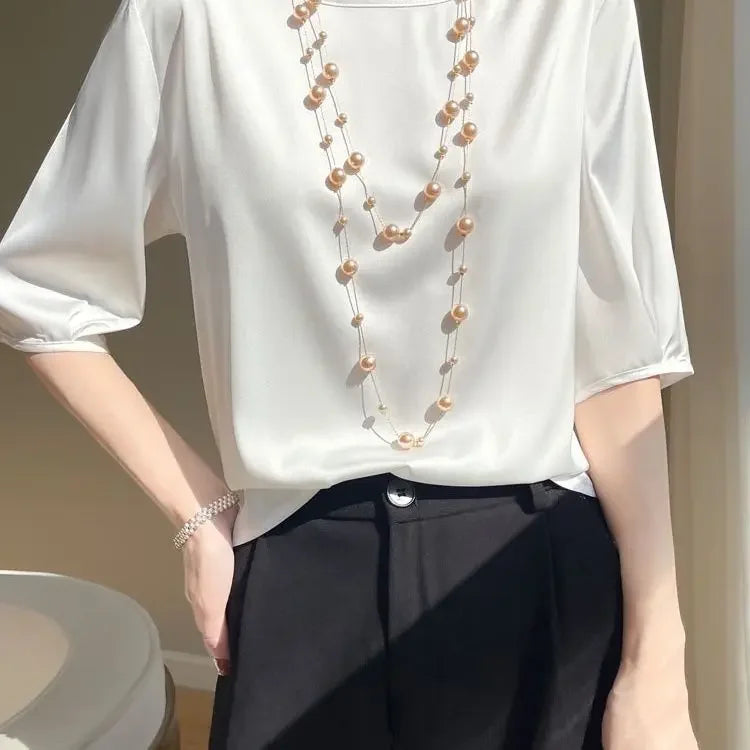 Zyrana Silky Satin Blouse