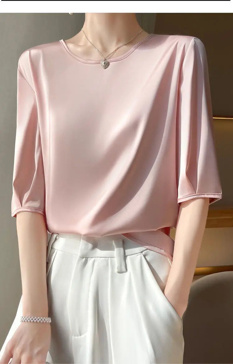 Zyrana Silky Satin Blouse