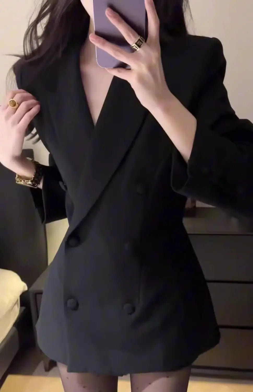 Zyrana Slim Fit Double-Breasted Blazer
