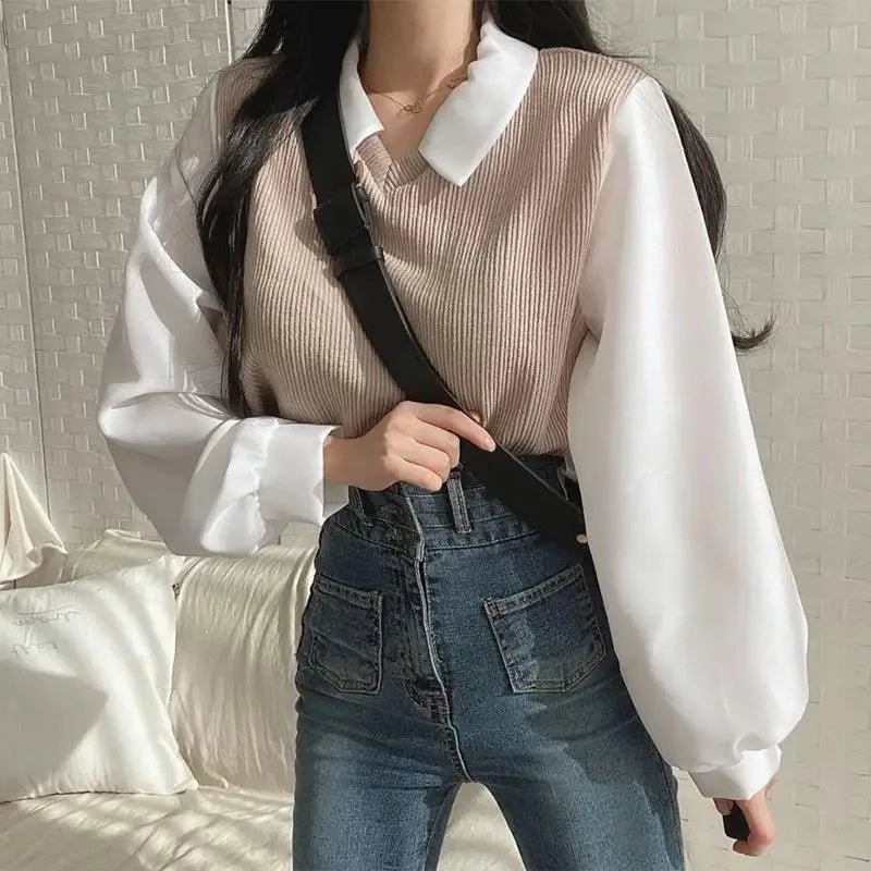 Zyrana Polo Layered Blouse