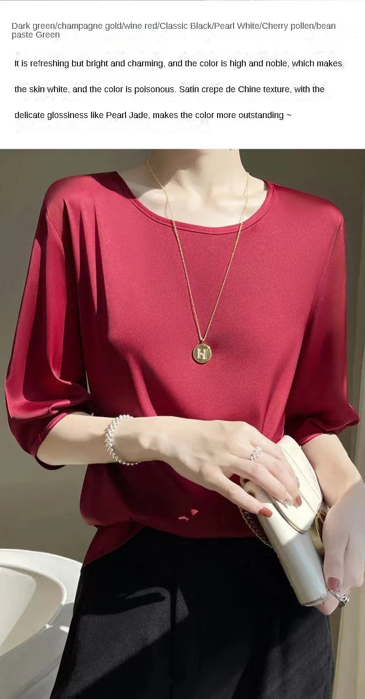 Zyrana Silky Satin Blouse