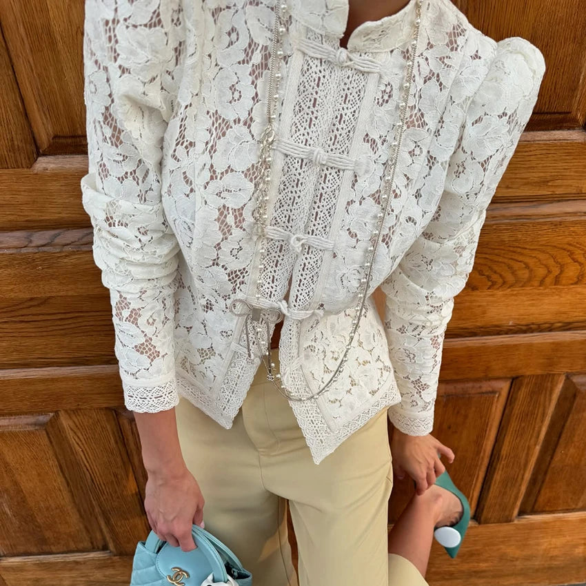 Zyrana Vintage Lace Blouse