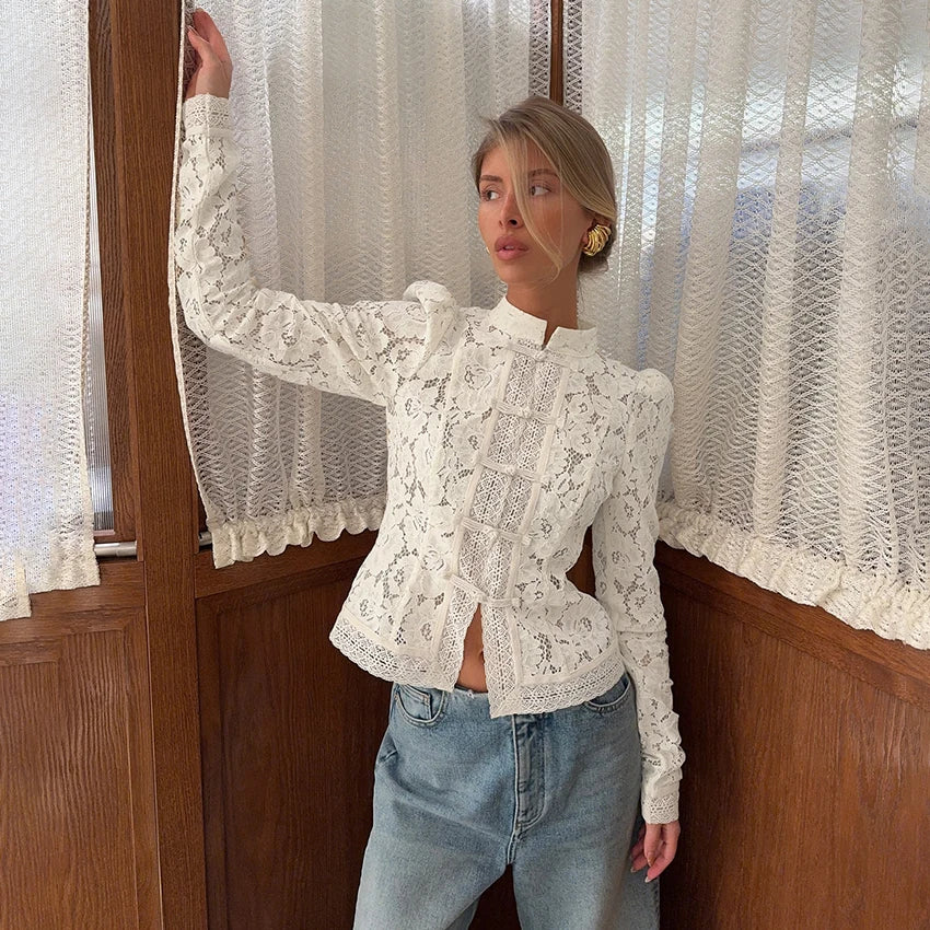 Zyrana Vintage Lace Blouse