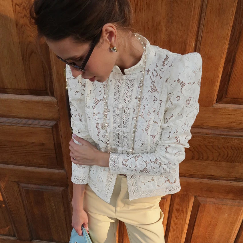Zyrana Vintage Lace Blouse