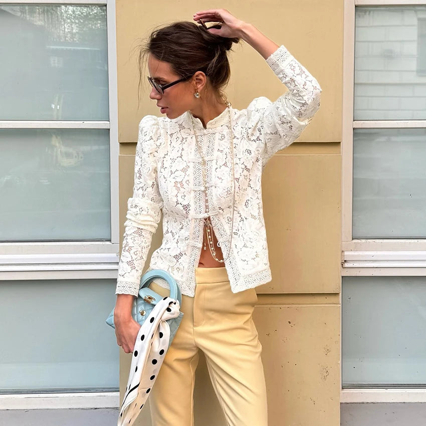 Zyrana Vintage Lace Blouse