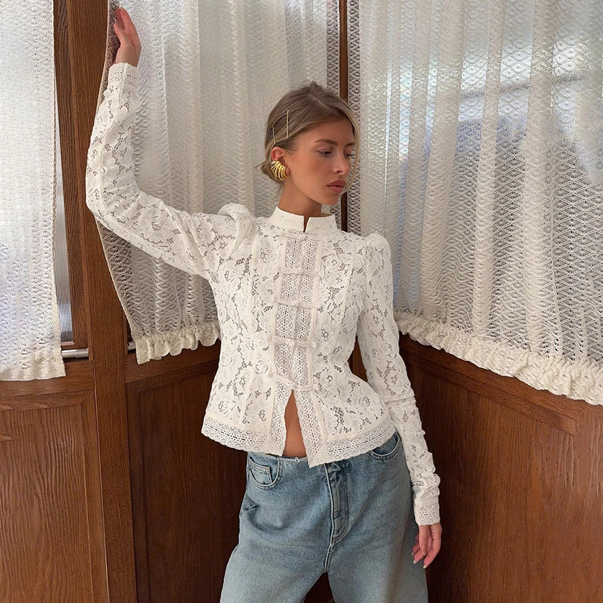 Zyrana Vintage Lace Blouse