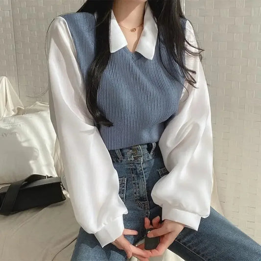 Zyrana Polo Layered Blouse