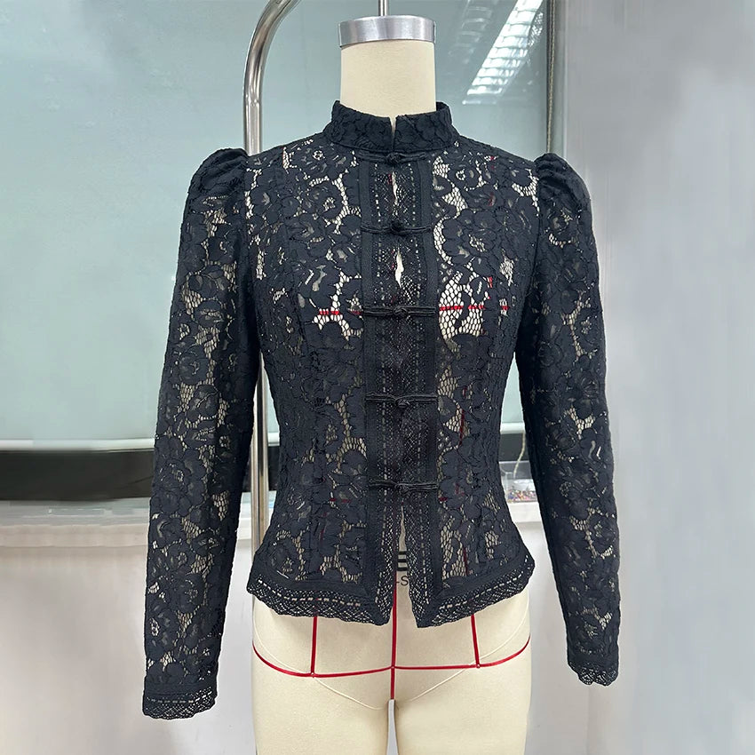 Zyrana Vintage Lace Blouse