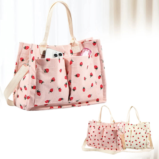Zyrana Minimalist Strawberry Patch Tote