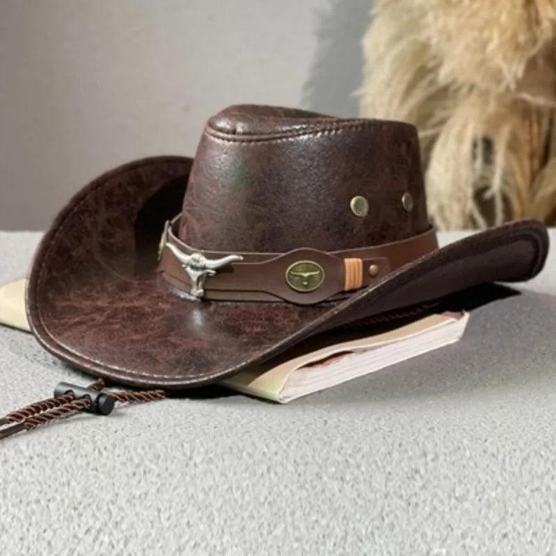 Zyrana Faux Leather Cowboy Hat