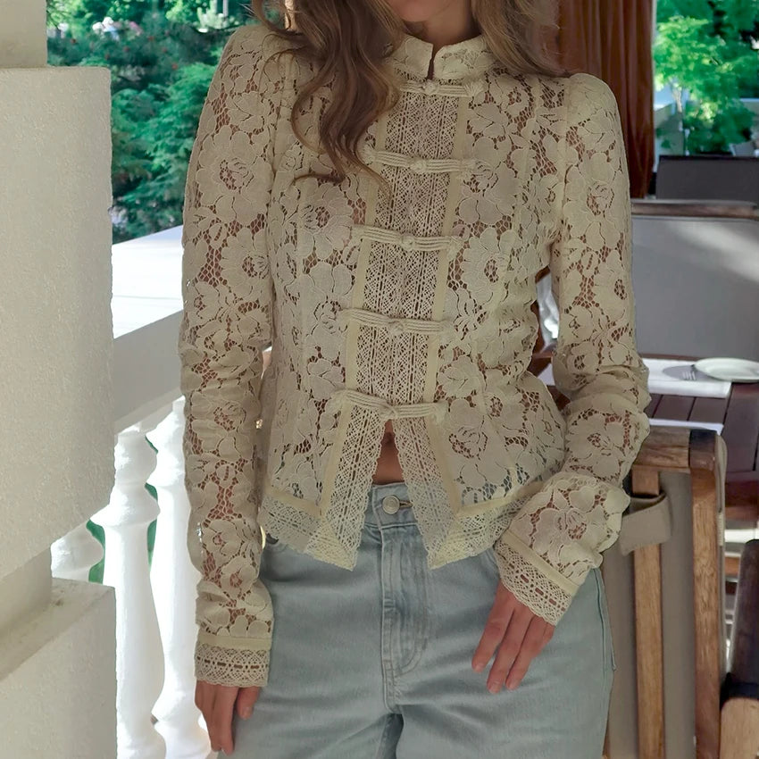 Zyrana Vintage Lace Blouse