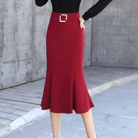 Zyrana High-Waist Midi Skirt