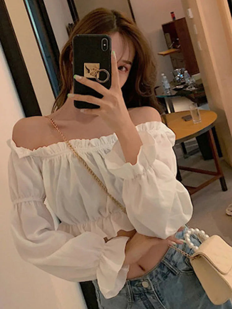 Zyrana Off-Shoulder Ruffle Blouse